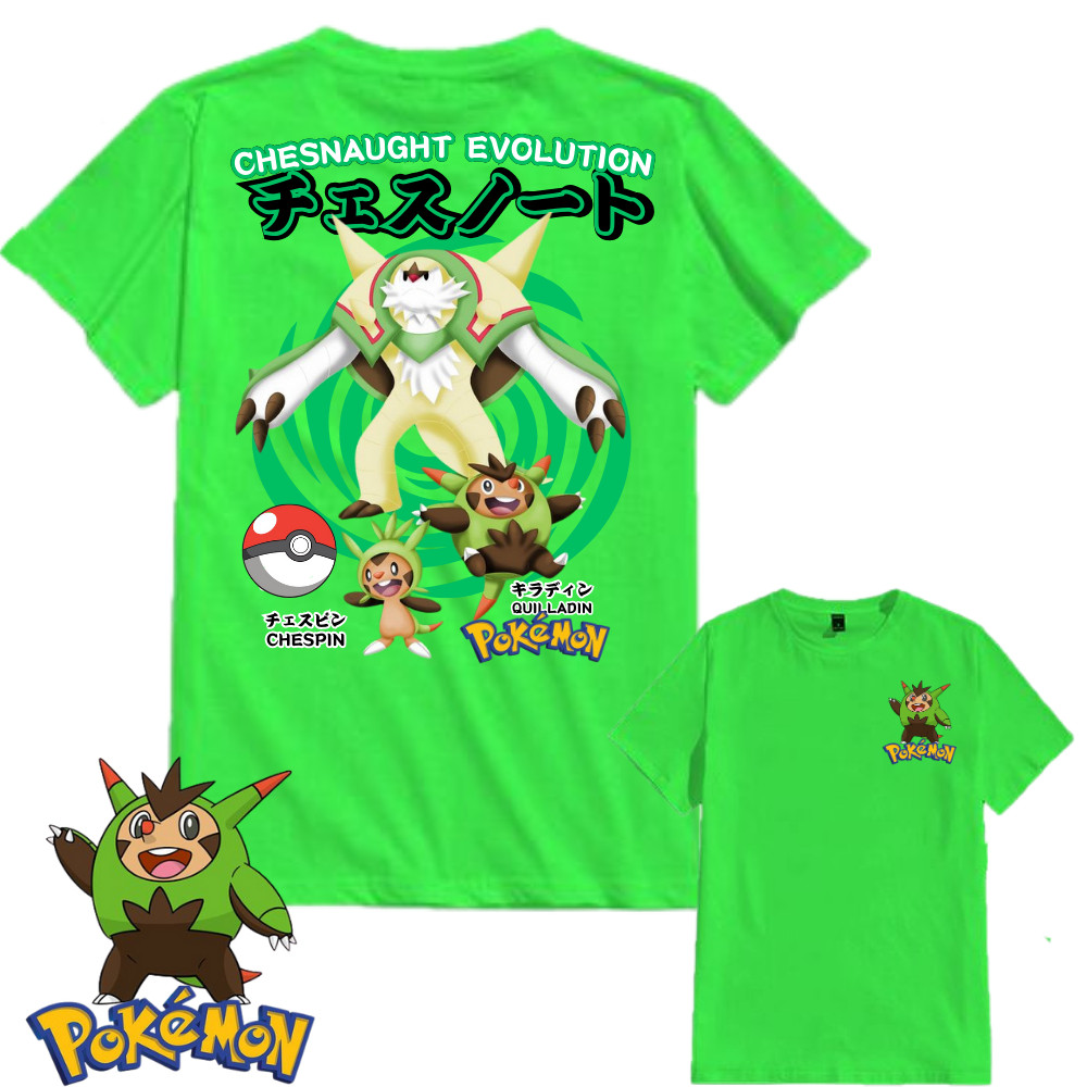 Orange_olshop - BAJU KAOS POKEMON CHESNAUGHT EVOLUTION - Baju Kaos Anak Distro - Kaos Anak Pokemon -