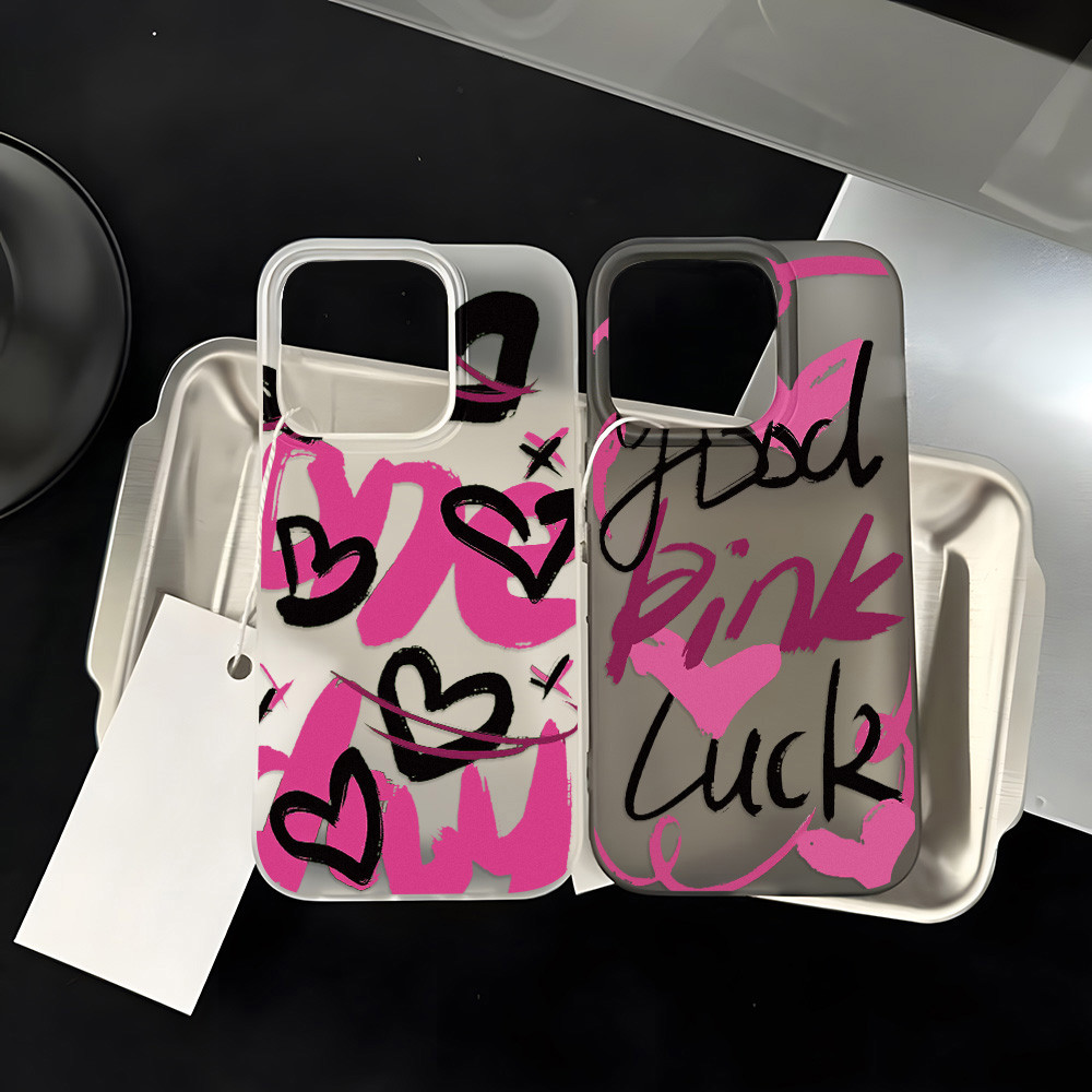 Cartoon Cute Casing HP Transparan Buram Untuk IPhone 11 Pro 13 Pro Max 15 Plus 12 14 15 Pro Max Soft