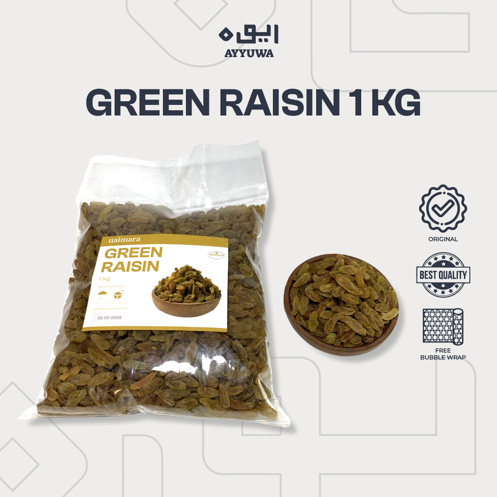 

KISMIS GREEN RAISIN ORIGINAL 1KG KISMIS HIJAU PREMIUM OLEH OLEH HAJI DAN UMROH