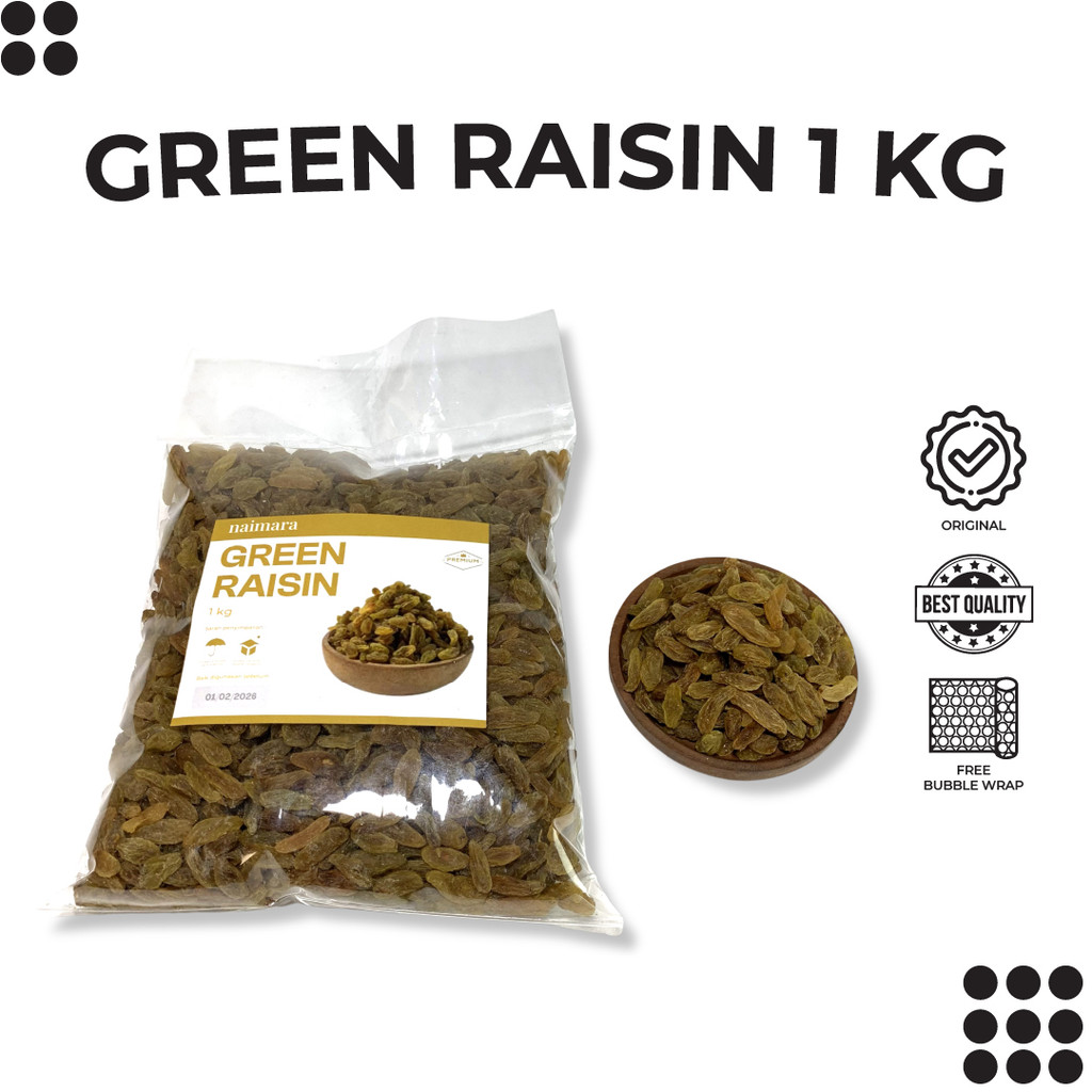

KISMIS GREEN RAISIN ORIGINAL KEMASAN 1KG PREMIUM KISMIS OLEH OLEH HAJI DAN UMROH