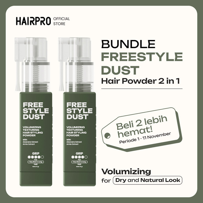 [2 PCS] Hairpro Freestyle Dust 2 in 1 - Hair Powder Styling & Volumizing 10gr