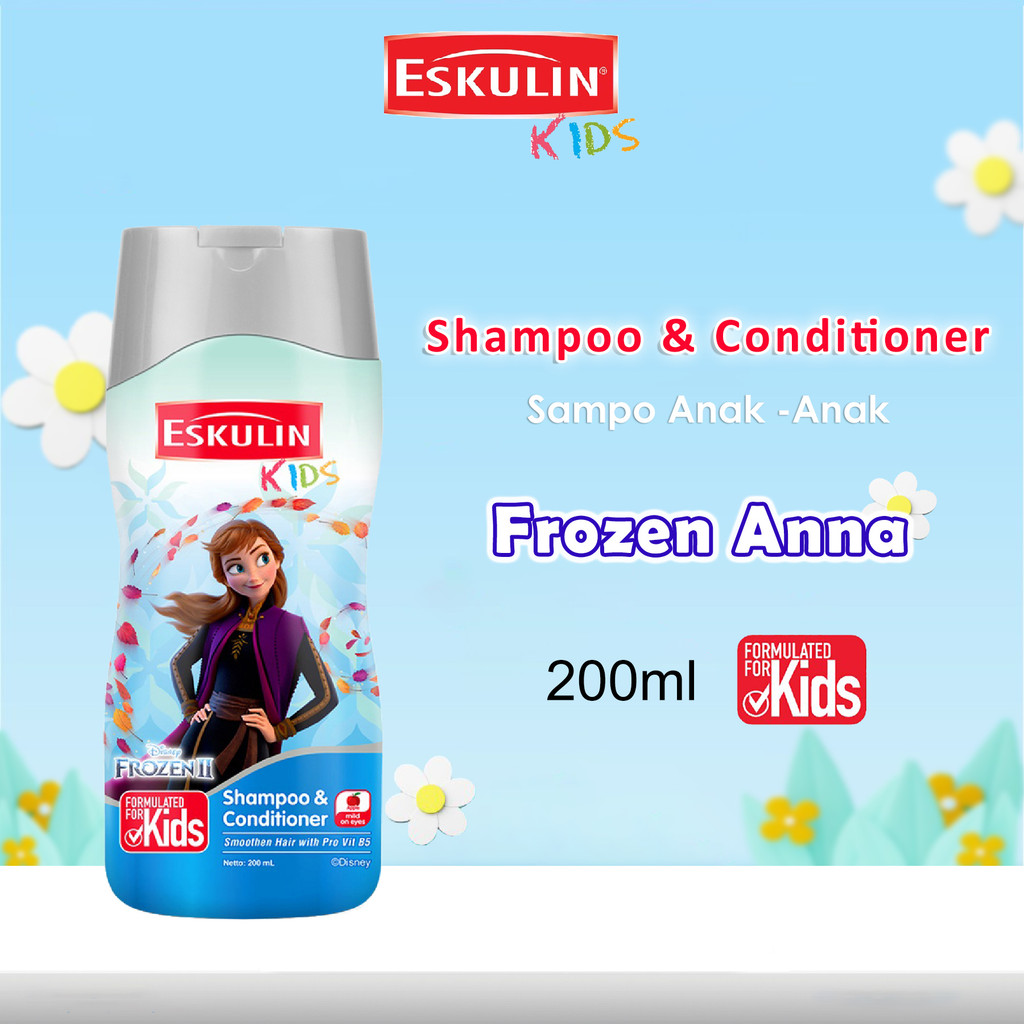 Eskulin Kids Shampoo & Conditioner Frozen Anna 200ml Sampo Anak Anak