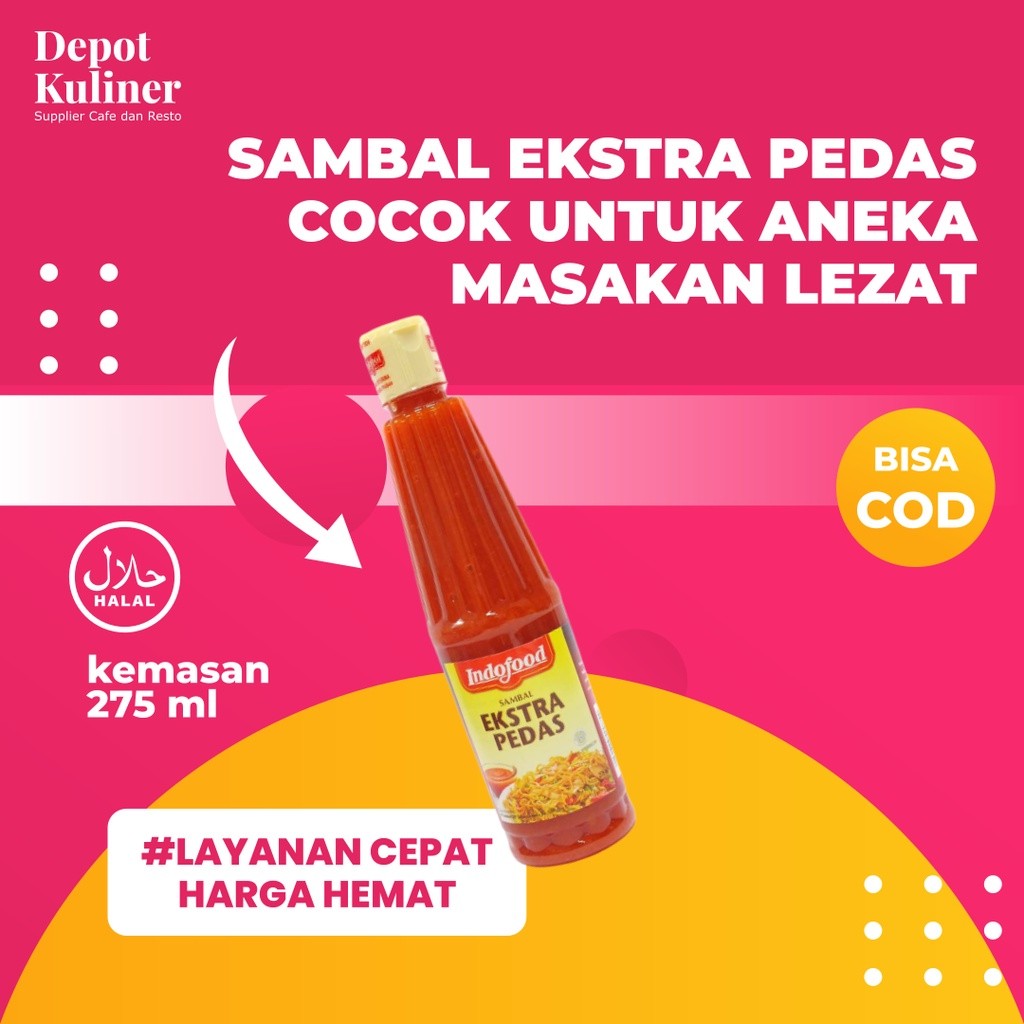

Sambal Indofood Ektra Pedas 275ML Saus Pedas