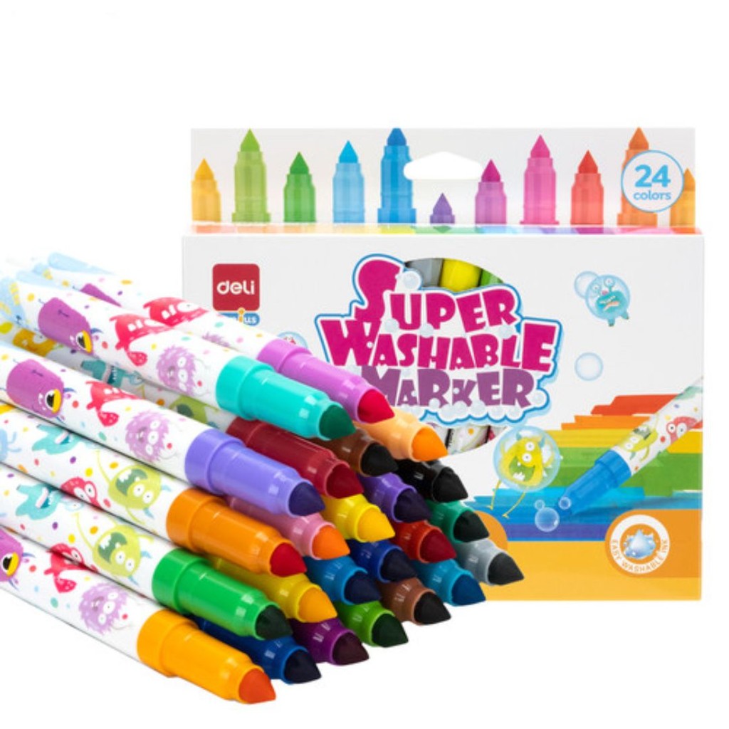 

Deli Washable Marker / Spidol Warna Anak 24 Warna