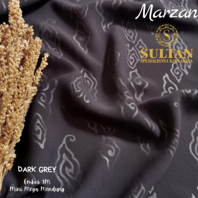 50CM MAZEN (MARZAN) EMBOS MINI MEGA MENDUNG DARK GREY KAIN SULTAN