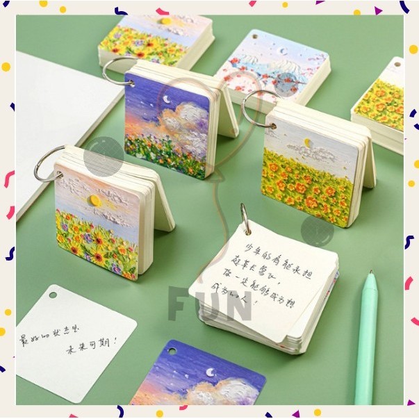 

FF PROMO - Mini Notebook Ring Looseleaf Holder Gantungan Motif Estetik Garden Flower Gaya Korea Memo Notebook Notepad Viral (FREE PLASTIK)