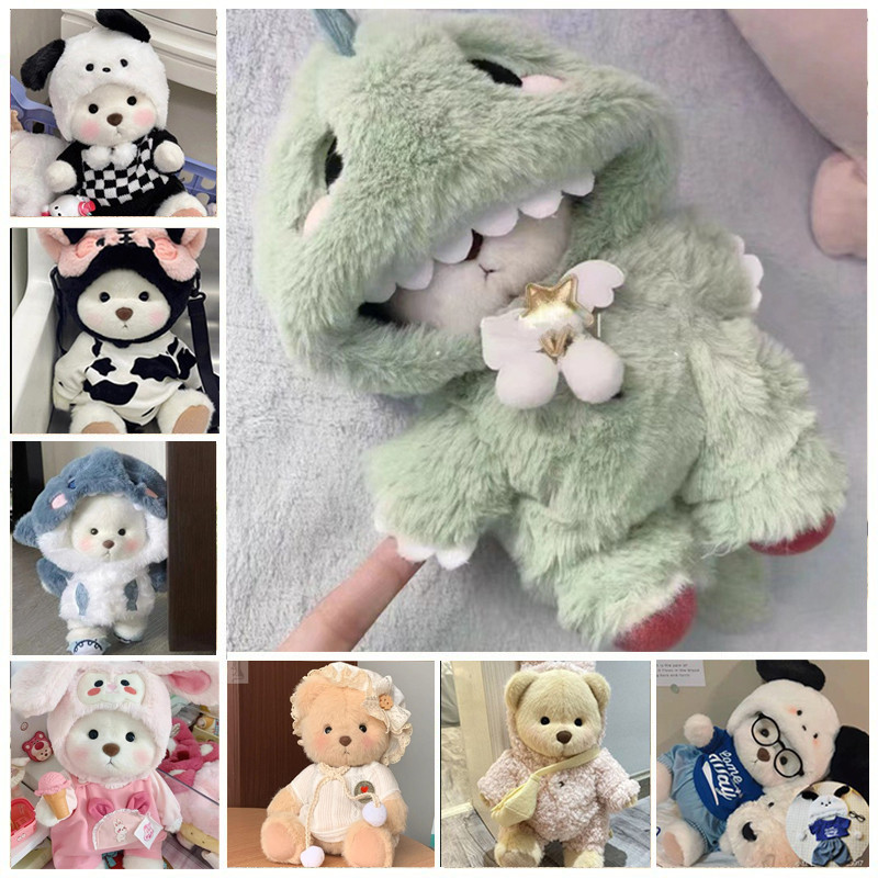 

Clothes For 30cm Plush Toys Kawaii Plush Bear Doll Clothing Soft Bear White Brown Comfortable Cute Teddy Bear Kids Gift