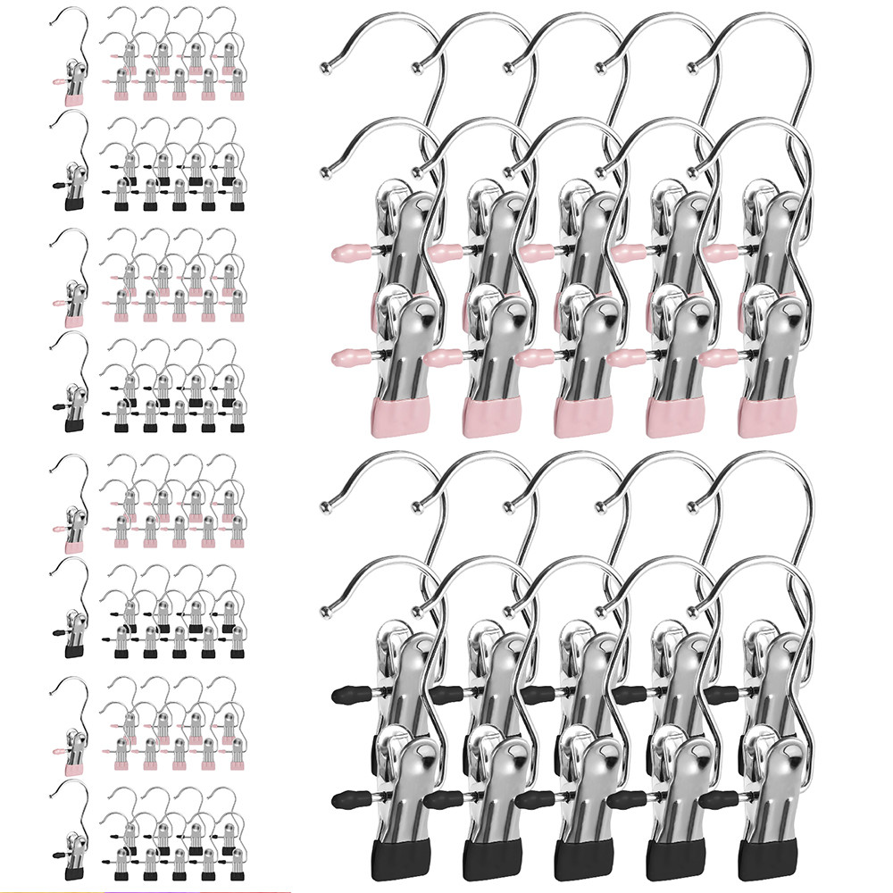 

5PCS/1PCS Legging Organizer for Closet Space Saving Metal Yoga Pants Hangers 20 Pack Hanging Clips Rubber Coated Holds Leggings