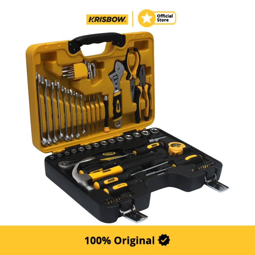NEW Krisbow Set 78 Pcs Perkakas Mekanik Set Alat Perkakas Pertukangan Peralatan Otomotif Bengkel
