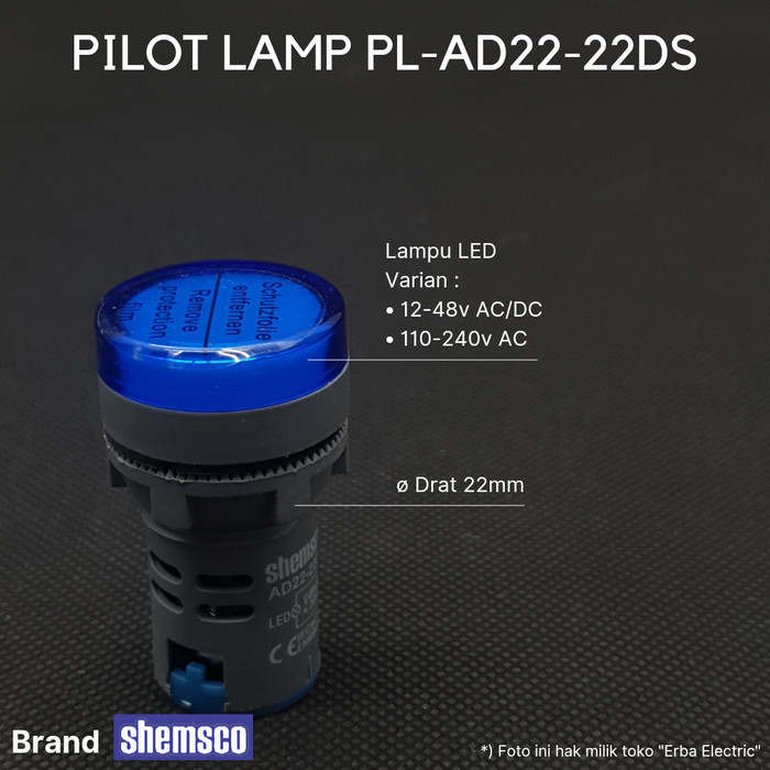 MU99 Pilot Lamp BLUE 22mm 12-48v Indicator Lamp 12v 24v 48v PLAD