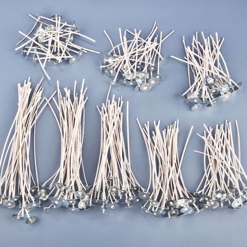 

30Pcs Smokeless Candle Wicks 6-20cm Pre-Waxed Cotton Core Wicks with Metal Sustainer Tabs DIY Handmade Candle Making Tools