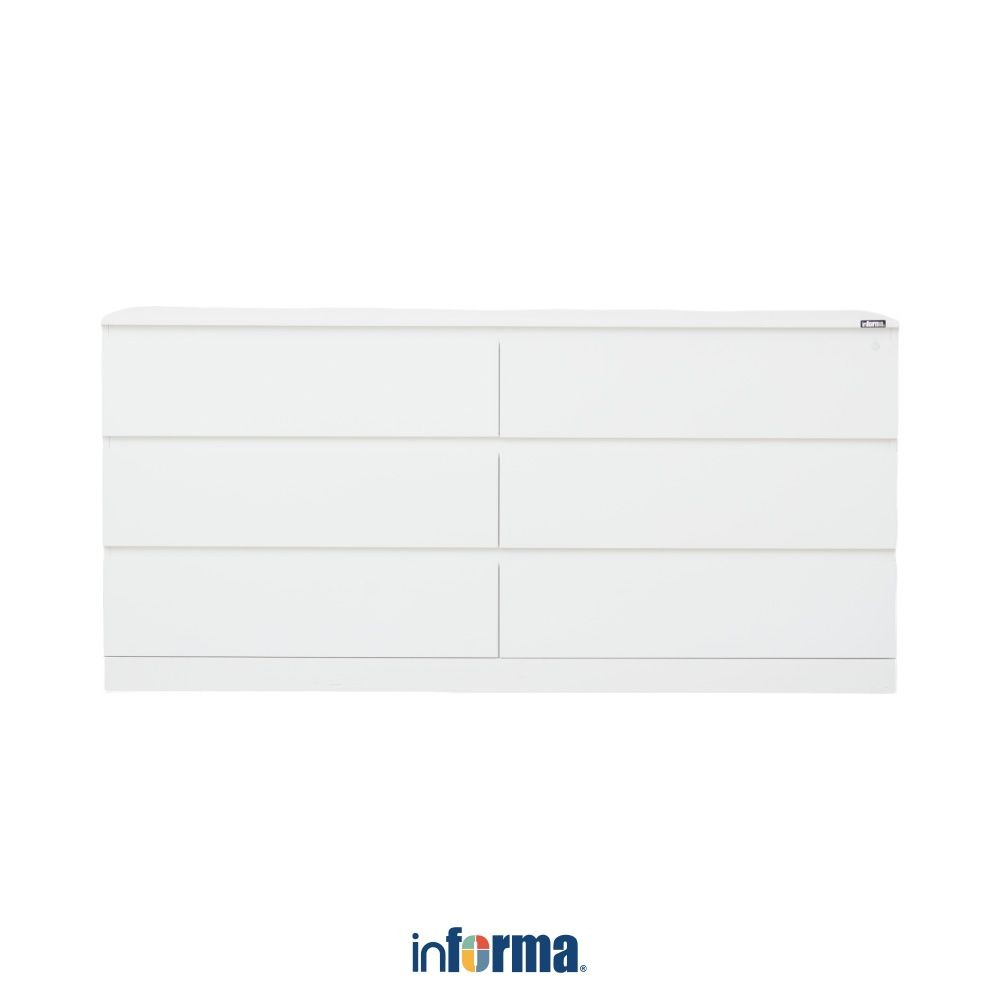 Informa Dean Laci Penyimpanan 3 Tingkat Double - Putih Laci Kabinet Serbaguna Cabinet Penyimpanan In