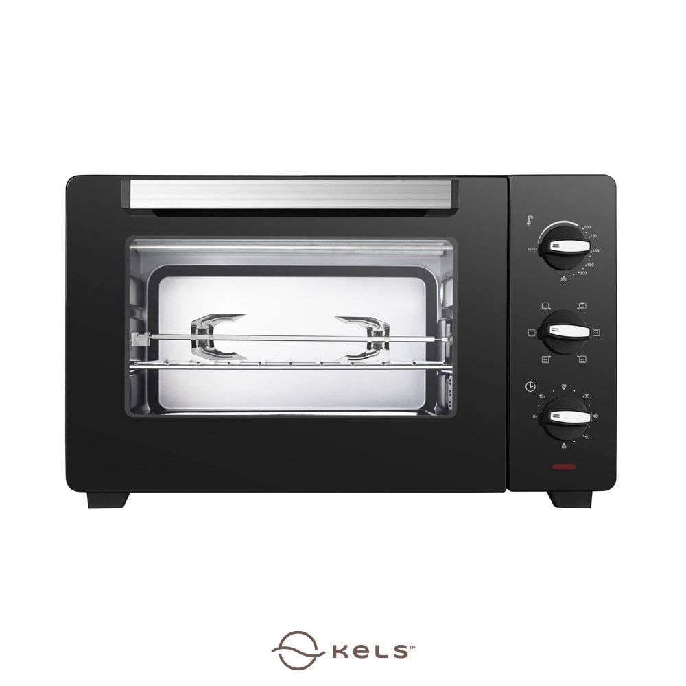 Kels 28 ltr Darwin Oven Dengan Rotisserie - Hitam Mesin Pemanggang Daging Peralatan Masak Perlengkap