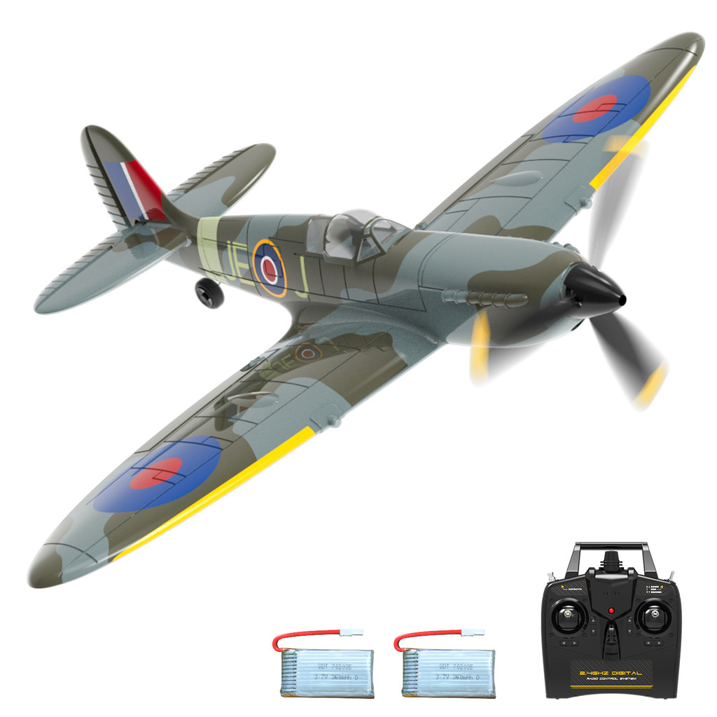 New Spitfire RC Plane EPP 400mm Wingspan RC Fighter One Key Aerobatic 2.4G 4CH RTF Warbird Plane
