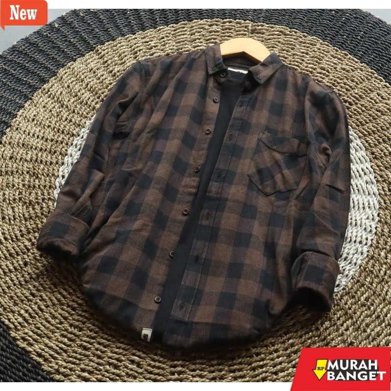 kemeja kotak kotak cowok new'09 COD - KEMEJA FLANEL PRIA LENGAN PANJANG PREMIUM QUALITY HEM FLANNEL 