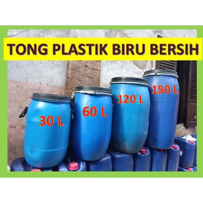 Tong Plastik Tempat Sampah / Tong Biru / Tempat Air BEKAS