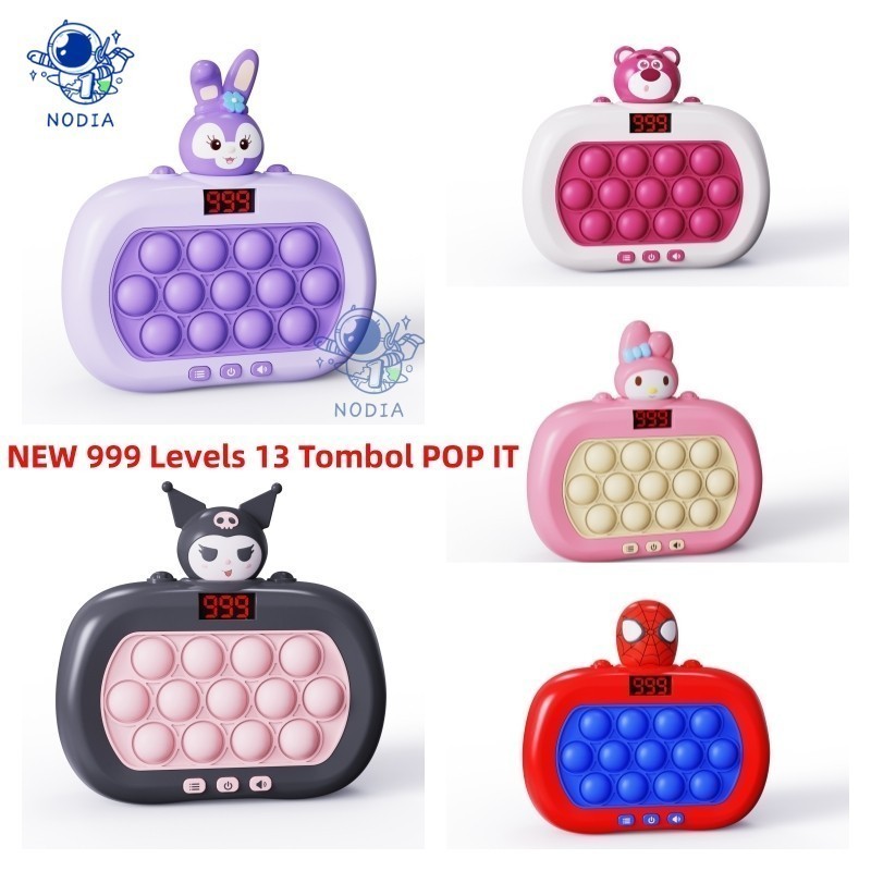 FV56YZ NODIA 999 Level 6 Mode LCD Display Pop It Games Machine/Game Mendorong Gelembung Musik Pop It
