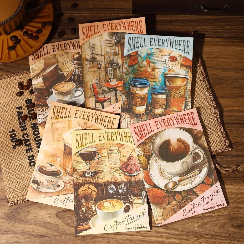 

Smell Everywhere Series Vintage Coffee Landscaping Material Paper Creative DIY Junk Journal Collage Scrapbooking Stationery
