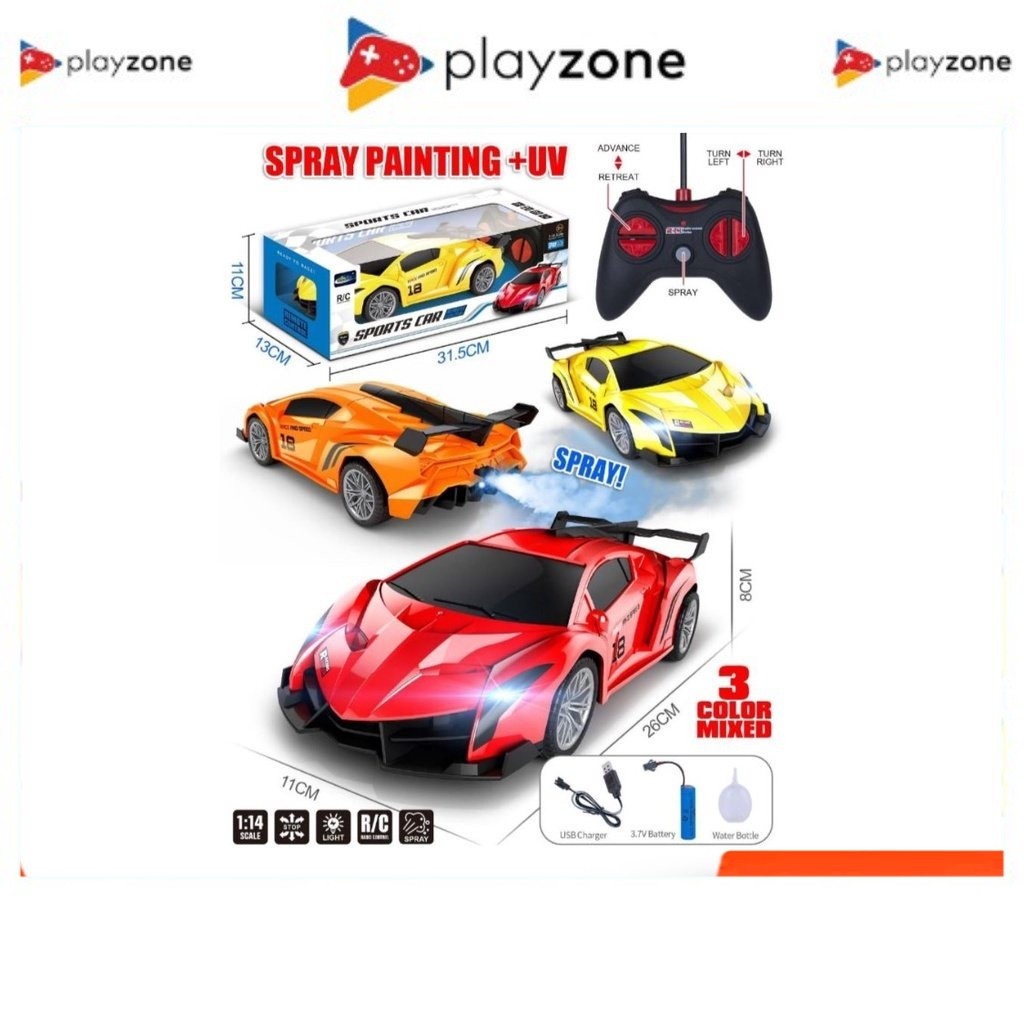 Mainan Anak RC SPORT CAR SPRAY 1:14 Mobil Remote Control Berasap RC Mobil RC Car