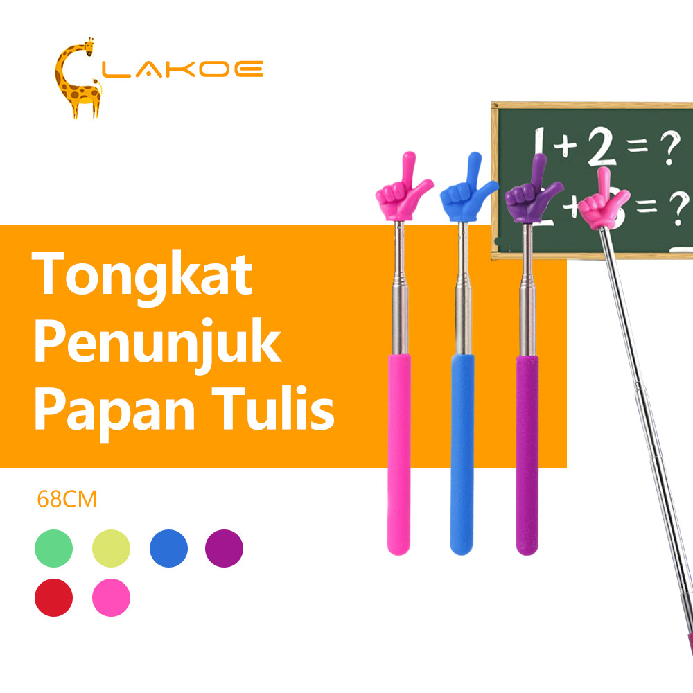 

LAKOEOFFICIALMALL Tongkat Penunjuk Papan Tulis Praktis Teleskopik Pengajaran 68CM
