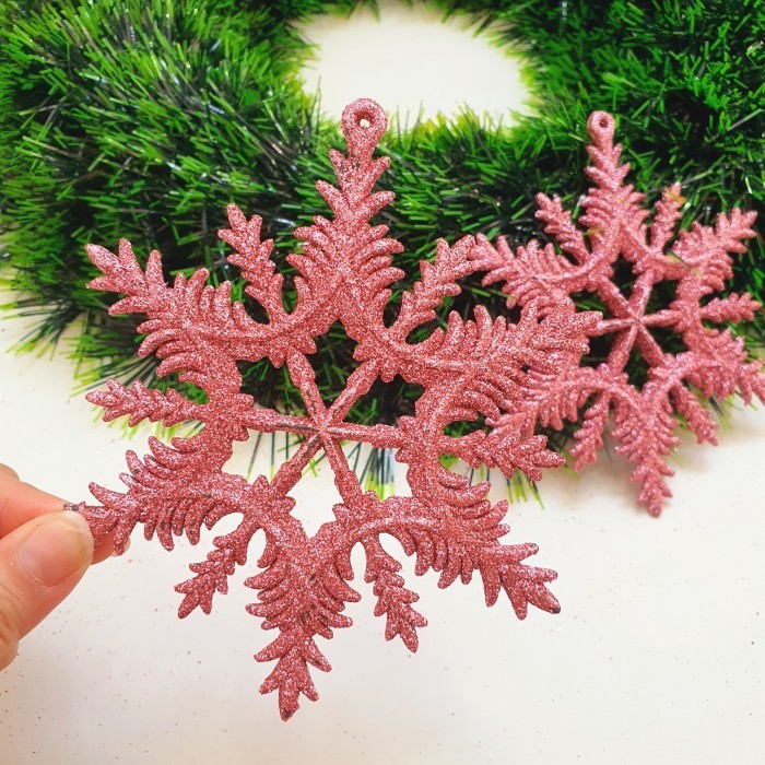 

Snowflake Pink isi 2 Murah Hiasan Natal Kepingan Salju Dekorasi Parcel - AB 7121 PINK
