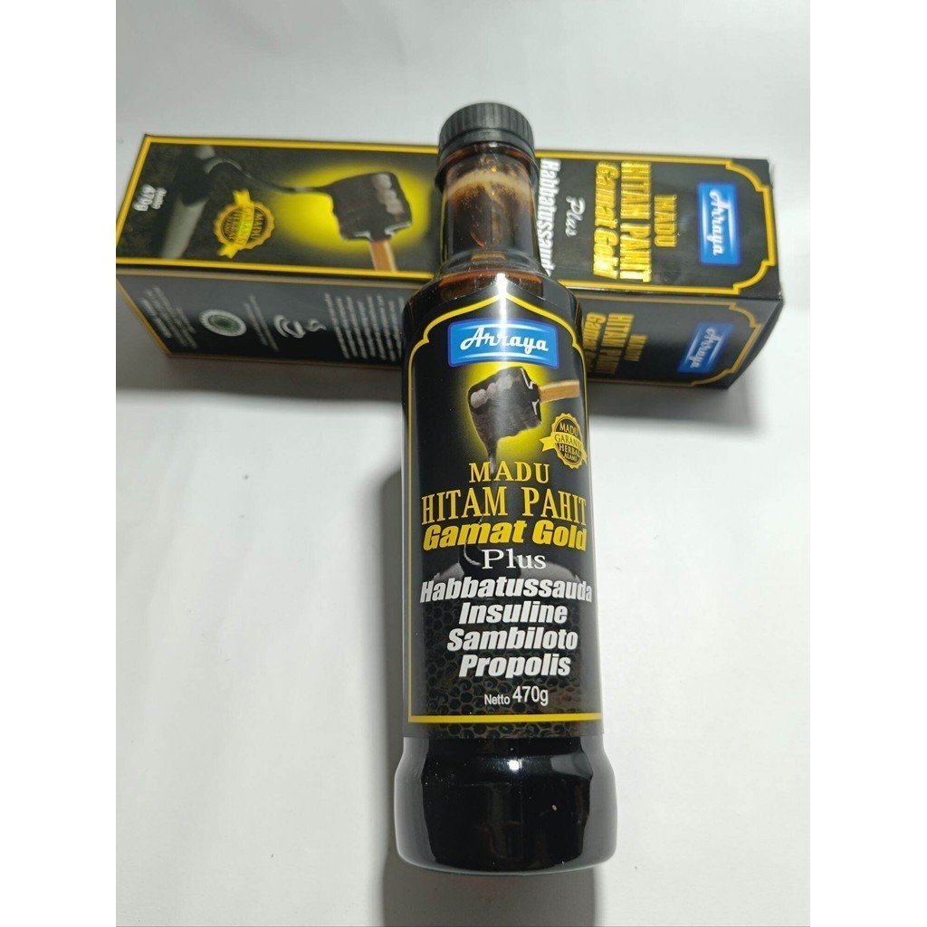 

Madu Hitam Pahit Ekstrak Gamat Emas Plus Propolis 470gr