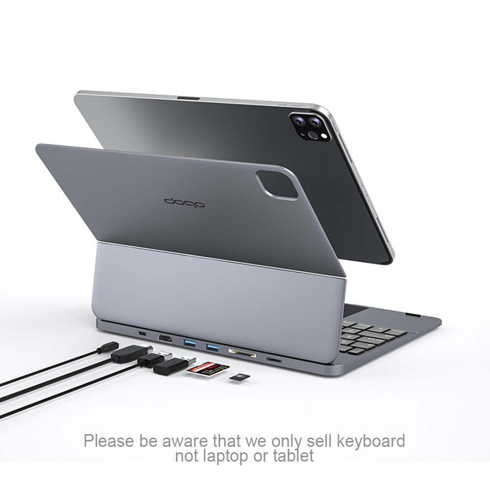 DOQO 3: Aluminum alloy iPad Air 4/5 Pro 11 inch''12.9 inch case Bluetooth magic keyboard case with H
