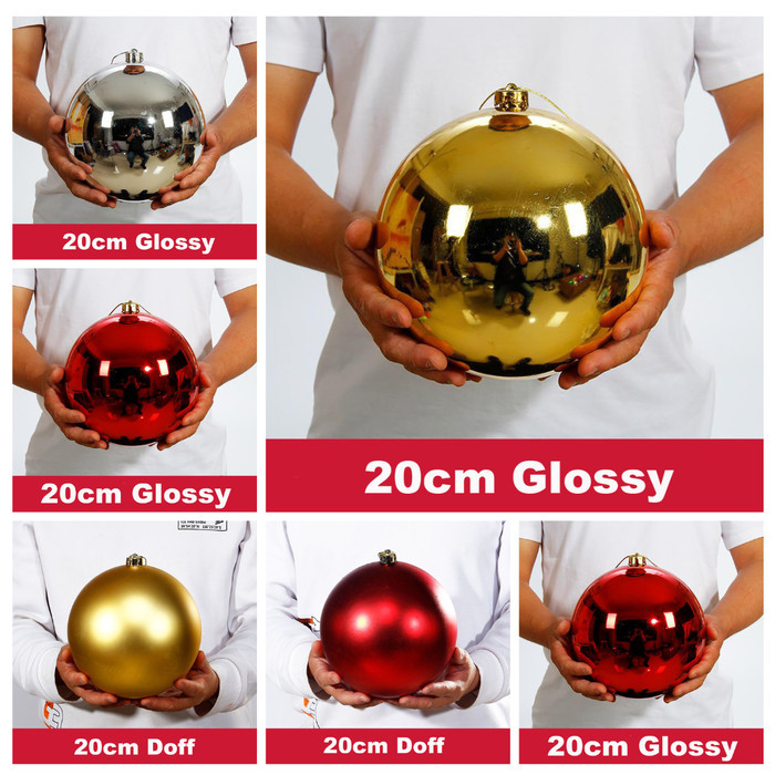 

Hiasan Bola Natal Jumbo 20cm Gantungan Aksesoris Ornament Pohon Natal - Doff Silver