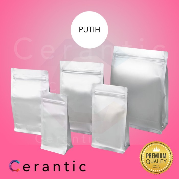 

Kemasan Kopi 16x24 Kantong Teh Pouch Coffee Bag Klip 16 x 24 Aluminium - Putih