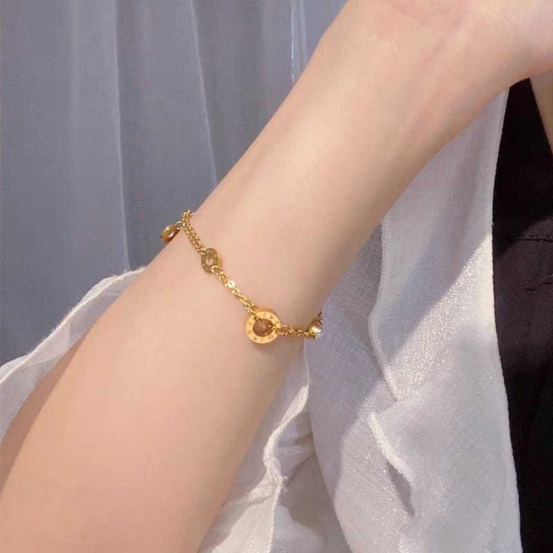 Gelang Rantai Wanita Model Ring Lapis Emas23k Anti Karat Dan Luntur