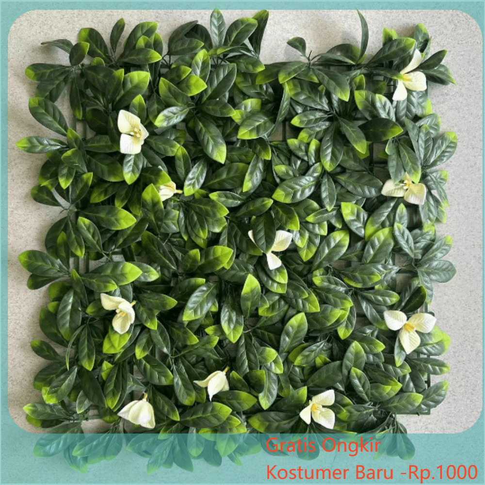 Rumput Dinding Bunga 50 x 50 cm Rumput Sintetis Dekorasi Lantai Ruangan Cafe Rumah