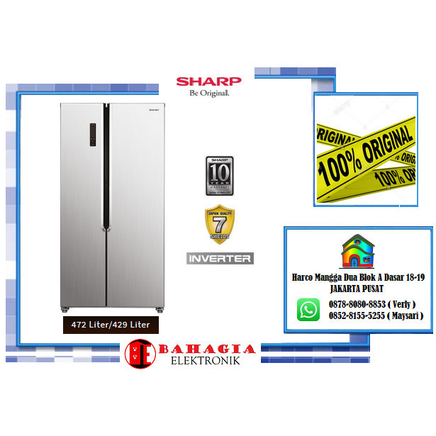 SHARP SJ-IS50M-SL / SJ-IS50MA-SL KULKAS SIDE BY SIDE