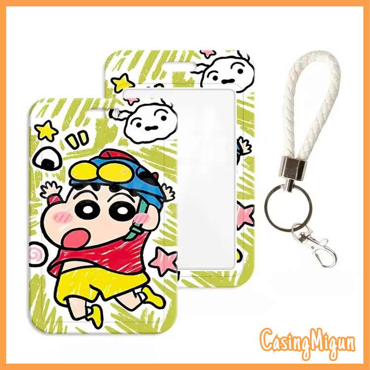 

ID CARD HOLDER MOTIF KAWAII TEMPAT KARTU PHOTOCARD PHOTO CARD MEMBERIKAN TALI TANGAN TINGKAT TINGGI,Crayon Shin-chan dan biskuit coklatnya