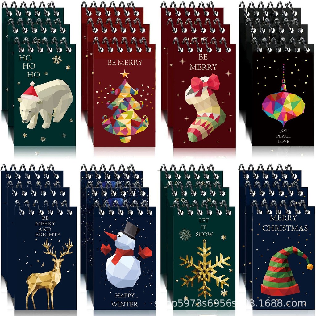 

8pcs Christmas Series Small Book Mini Pocket Notebook Portable Diary Note Children'S Prize Gift Planner Agenda Memo Stationery
