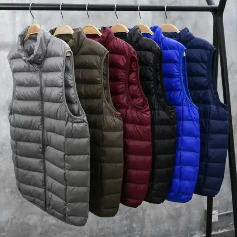 Ultralight Down Vest Men Sleeveless Ultra Light Down Vests Slim Jacket Men Lightweight Windproof War