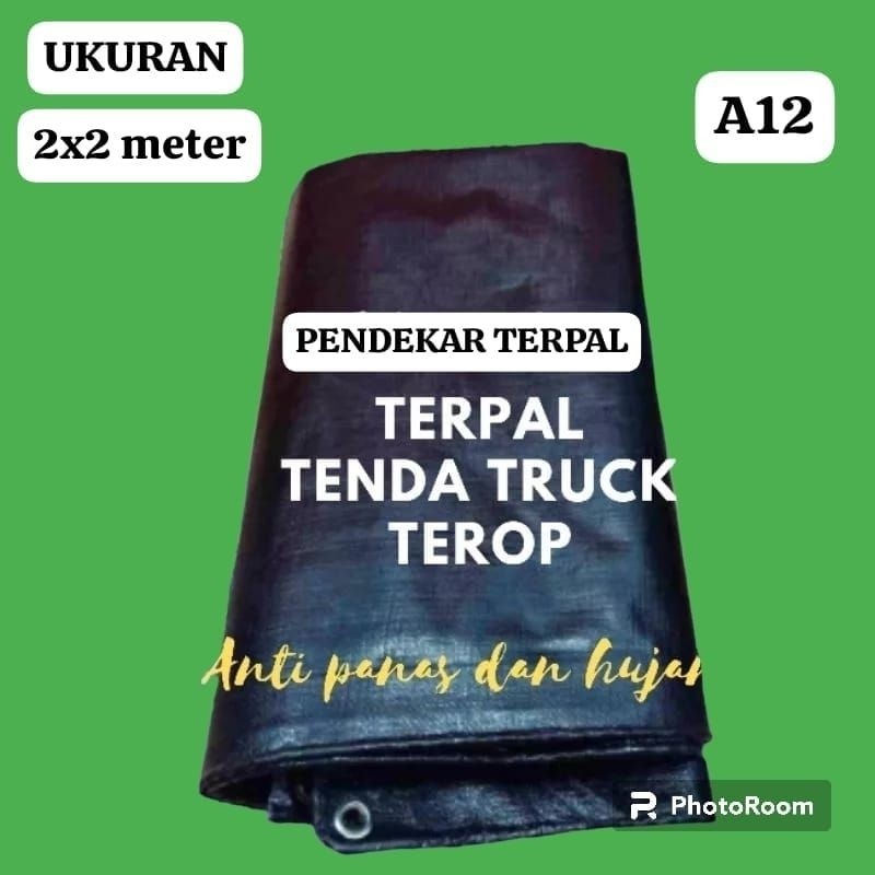 DISTRIBUTOR terpal TERPAL A12 WARNA HITAM HITAM UKURAN 2X2 METER