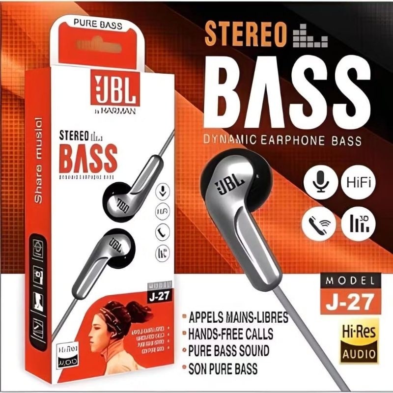 [D.A] HF HEADSET HANSFREE JBL J-27 EARPHONE J27 WHICH BASS SUPER BASS BERKUALITAS
