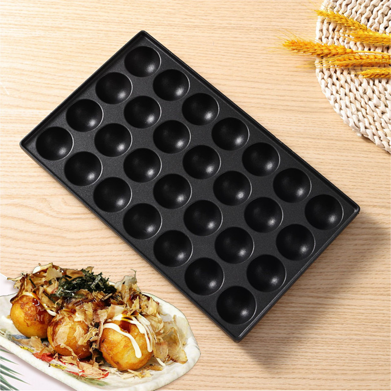 28 Lubang Cetakan Takoyaki Alumunium Anti Lengket Cetakan takoyaki