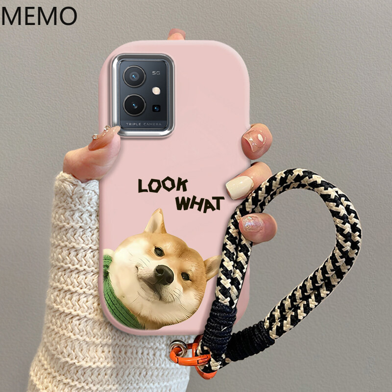 case Vivo T1 5G terbaru 2025 Kartun Shiba Inu yang lucu cangkang anti -jatuh lembut