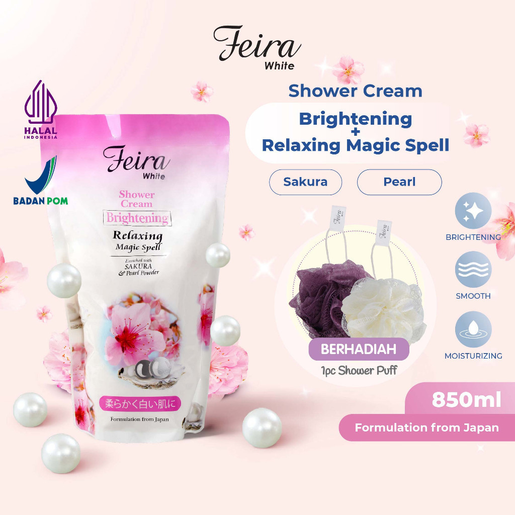 Feira White Sakura Shower Cream Refill 850Ml