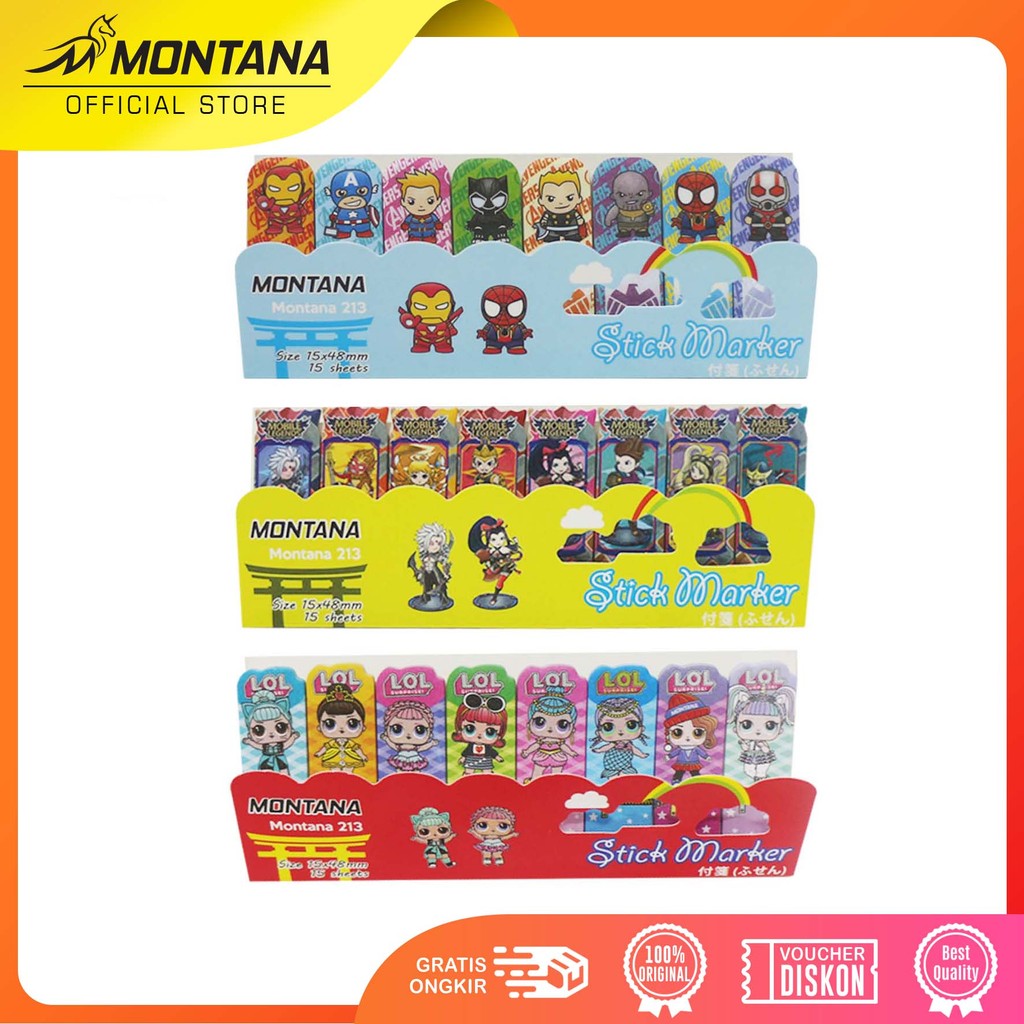 

MONTANA Sticky Note Kertas Memo Tempel Stick Marker Motif Random 213