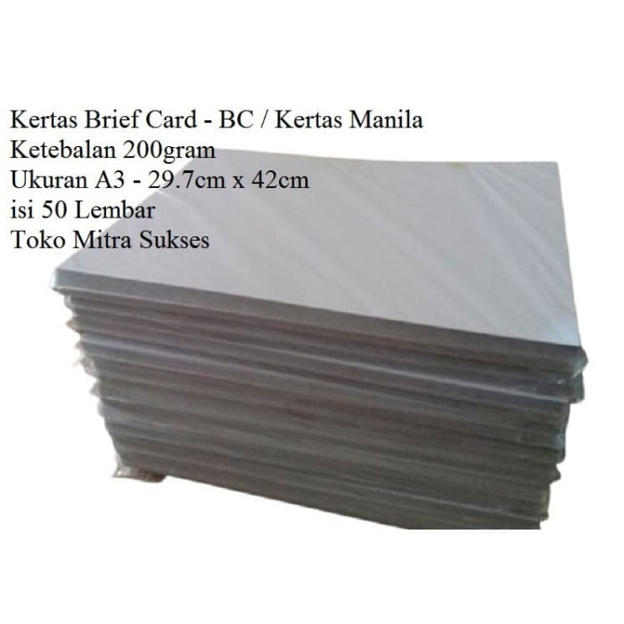 

best -Kertas Brief Card - BC - Kertas Manila 200gram A3 isi 50 Lembar