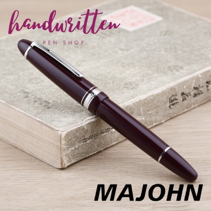 

best -MAJOHN P136 The Masterpiece Piston Filler Fountain Pen - Retro Green CT, SS Extra Fine