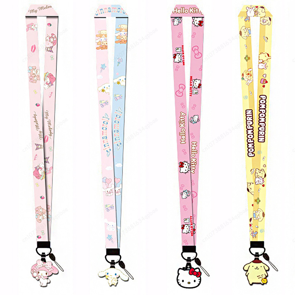 

Hello Kitty Lanyard Neck Strap Sanrio Cinnamoroll Melody Cartoon Badge Keychain for Pendant Key ID Badge Holder Key Ring