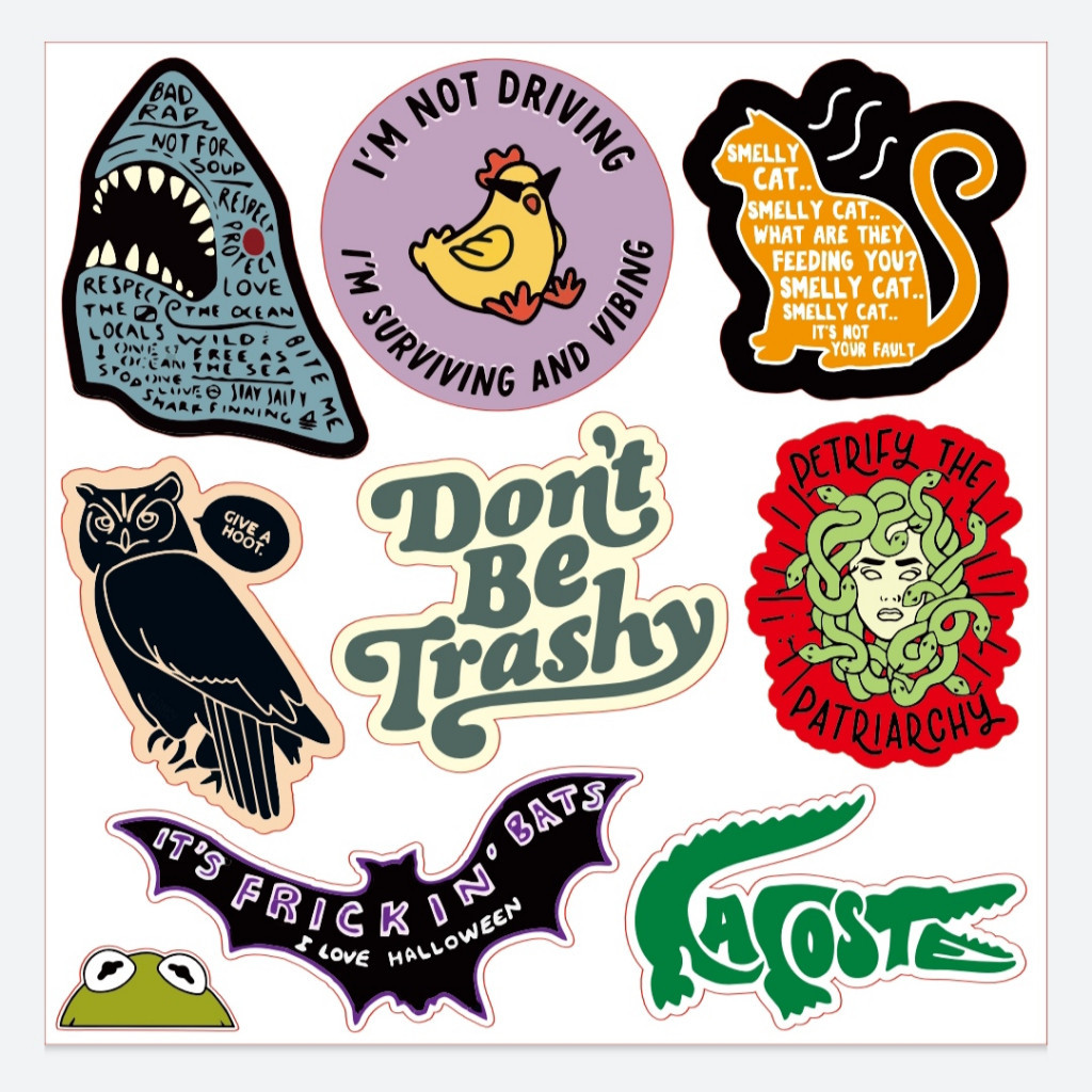 

Sticker Pack Aesthetic Animal Speak Dont Be Trashy - Stiker Vinyl High Quality Stiker Pack