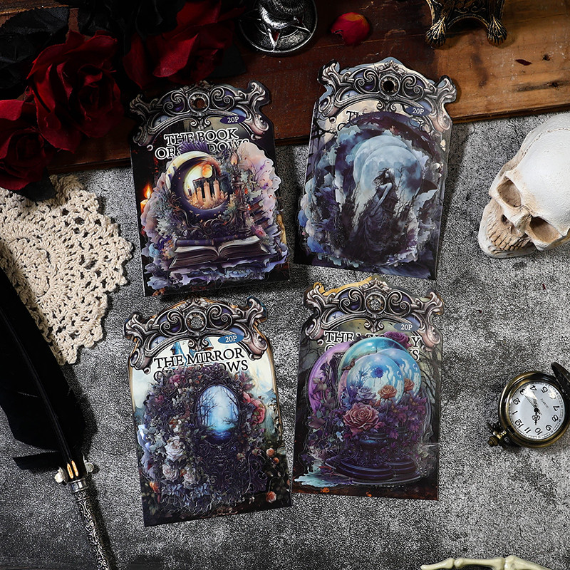 

20Pcs Halloween Dark Vintage Series Scrapbooking Stickers Pack Material Perfect for Collage Journaling Diy Supplies