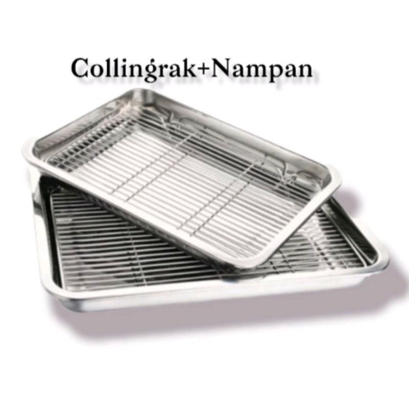 COOLING RAK DAN WADAH  MINYAK BAHAN STAINLESS / RAK PENIRIS MAKANAN / RAK PENDINGIN KUE / RACK PENIR