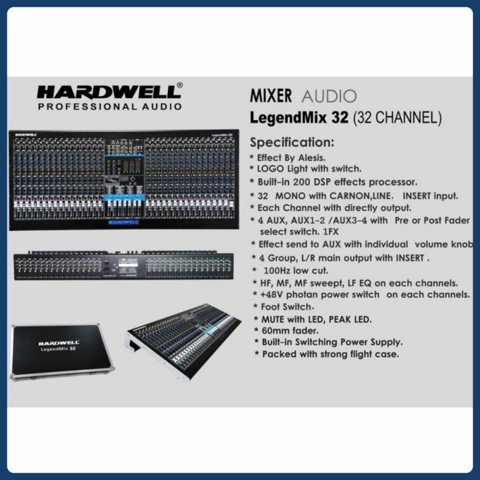 Mixer Audio Hardwell Legend Mix 32 - LEGENDMIX32 Professional Audio Mixer Soundsystem 32CH Original