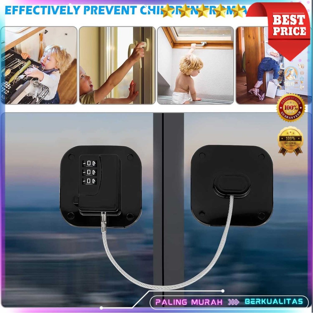 

EUDEMON Kunci Kulkas Lemari Laci Baby Safety Lock Password 3 Digit - FQ1
