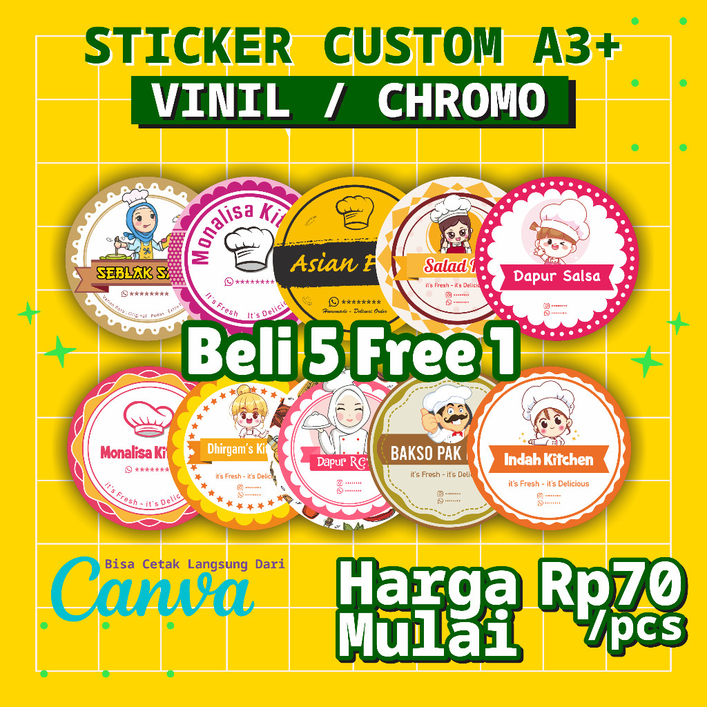 

PROMO AMBYAR Cetak Stiker Label Olshop Makanan Minuman Murah Sudah Cutting TERBAIK